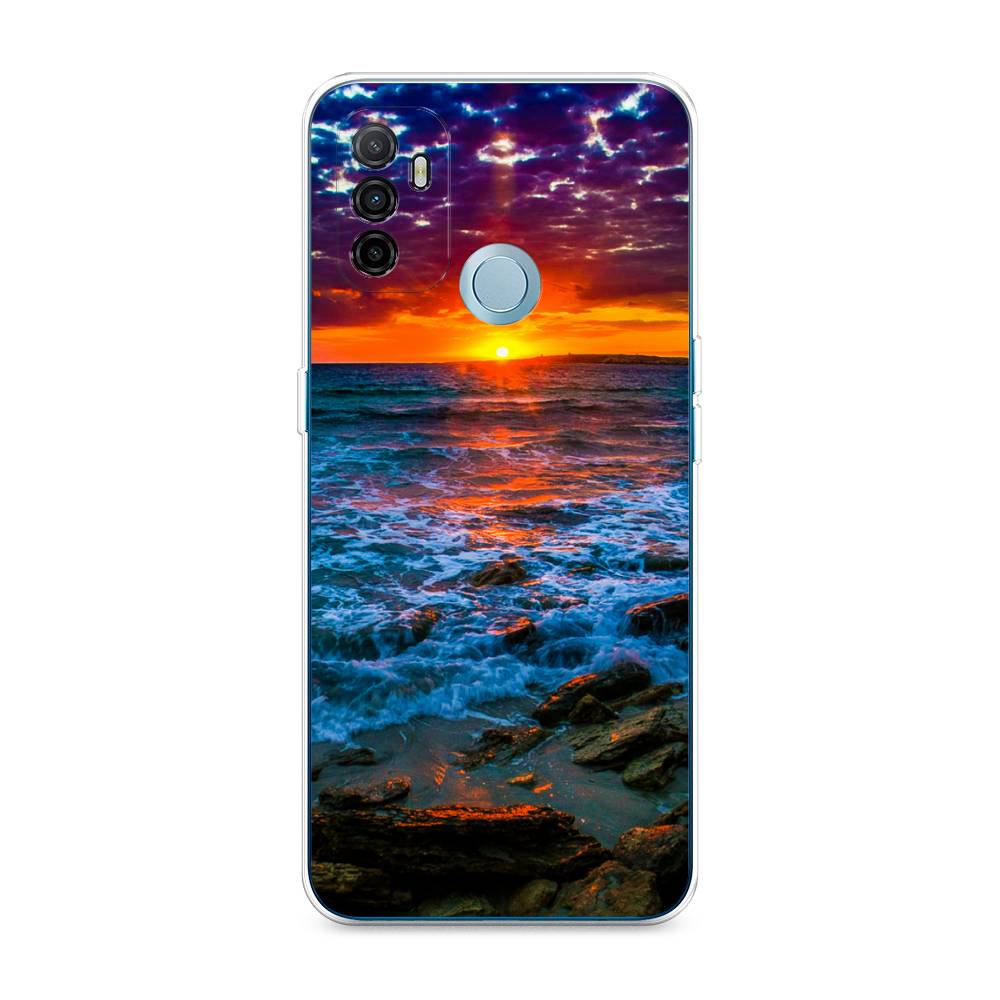 

Чехол для Oppo A53 "Закат 1", Оранжевый;синий, 254350-2