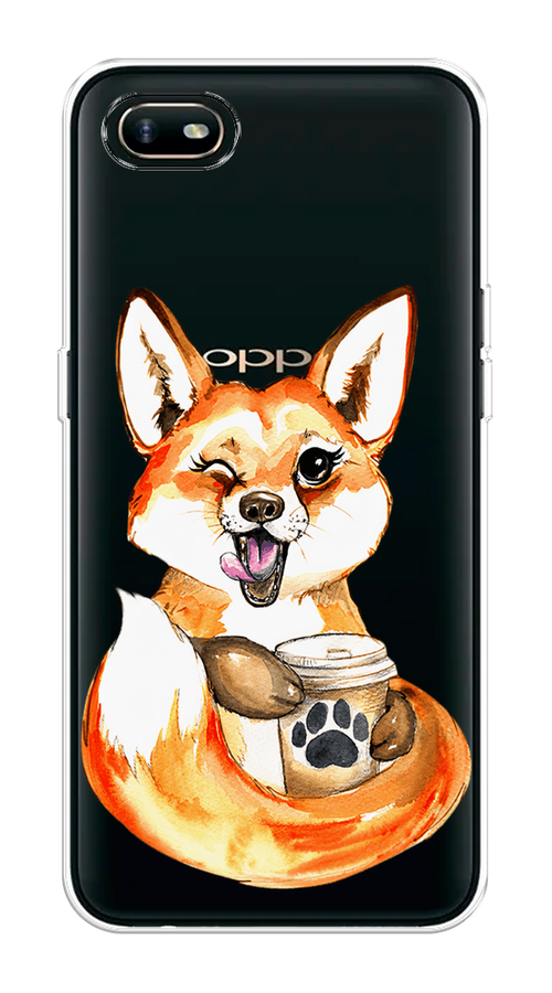 

Чехол на Oppo A1k "Подмигивающая лиса с кофе", Оранжевый;белый;коричневый, 252150-4