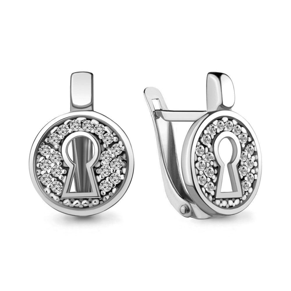 

Серьги из серебра с фианитом Aquamarine 48384А_925_р, 48384А_925_р