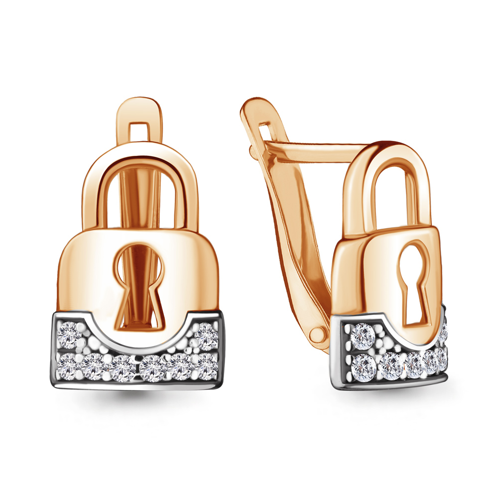 

Серьги из серебра с фианитом Aquamarine 48385А_925_з, 48385А_925_з