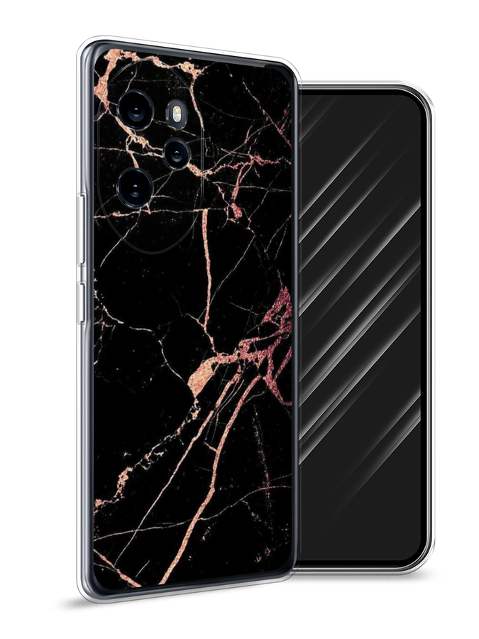 

Чехол Awog на Honor 100 Pro "Мрамор розовое золото", Черный;розовый, 6122850-1