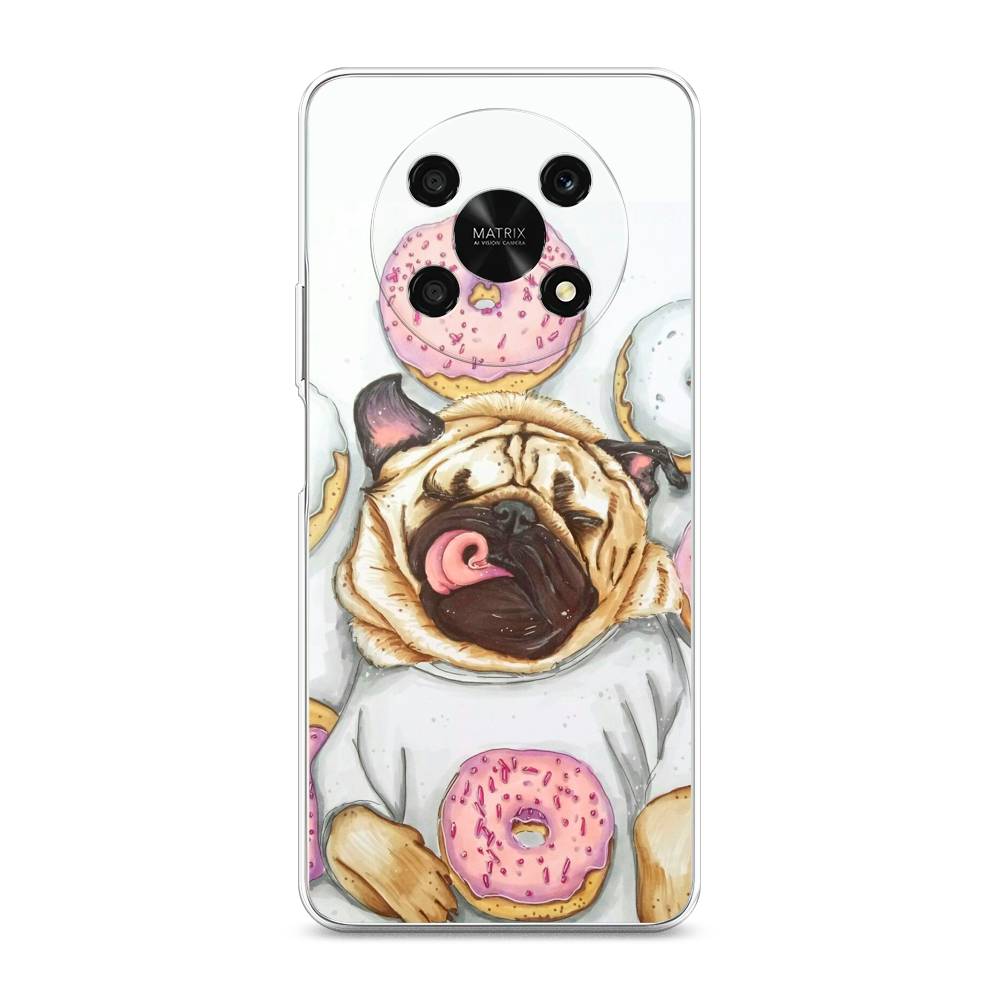 

Чехол на Honor X9 5G "Счастливый мопс", Розовый;бежевый;коричневый, 6109750-1