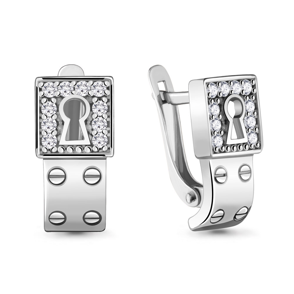 

Серьги из серебра с фианитом Aquamarine 48386А_925_р, 48386А_925_р