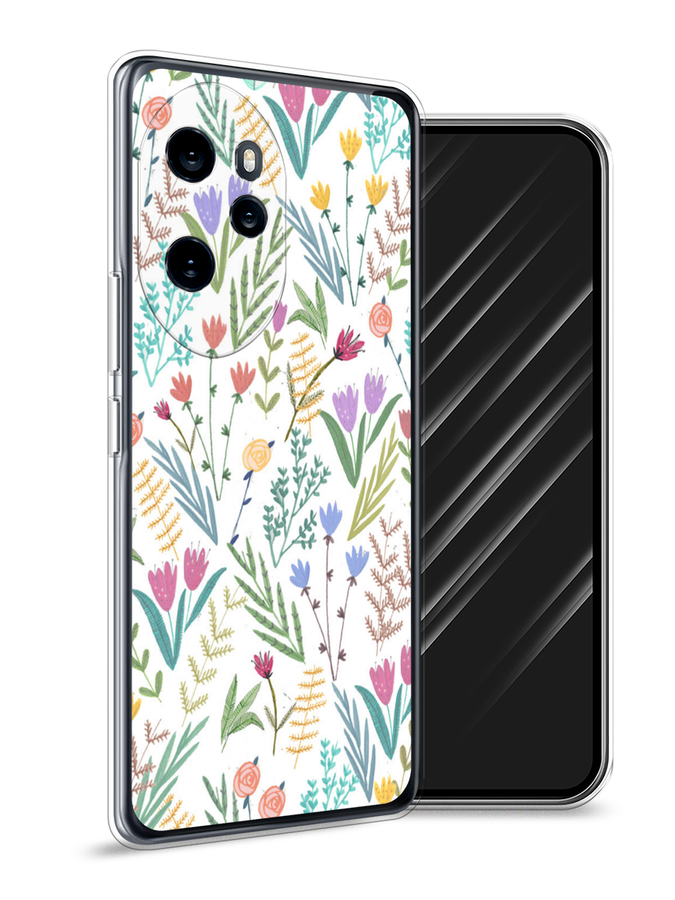 

Чехол Awog на Honor 100 Pro "Полевые цветы рисунок", Белый;зеленый, 6122850-1