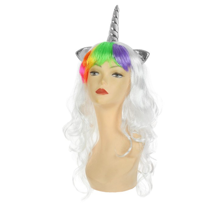 Карнавальный парик «Единорог», с чёлкой карнавальный парик страна карнавалия неженка 120 г 1149918