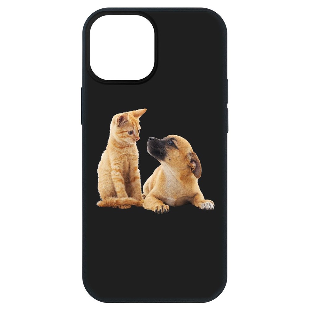 

Чехол-накладка Krutoff Soft Case Лучшие друзья для iPhone 13 mini черный
