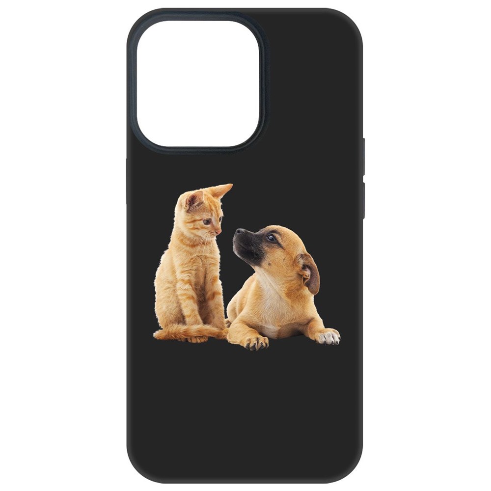 

Чехол-накладка Krutoff Soft Case Лучшие друзья для iPhone 13 Pro черный