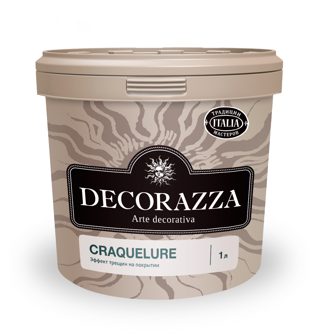 Бесцветное декоративное покрытие (эффект трещин) Decorazza Craquelure, 1 л