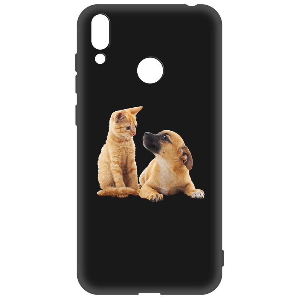 

Чехол-накладка Krutoff Soft Case Лучшие друзья для Huawei Y7 (2019) черный