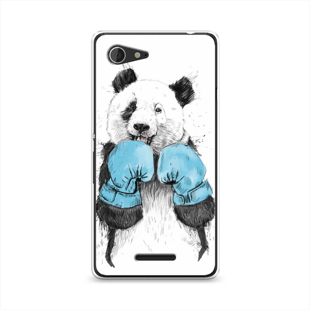 

Чехол на Sony Xperia E3 "Панда боксер", Голубой;белый;серый, 52750-1