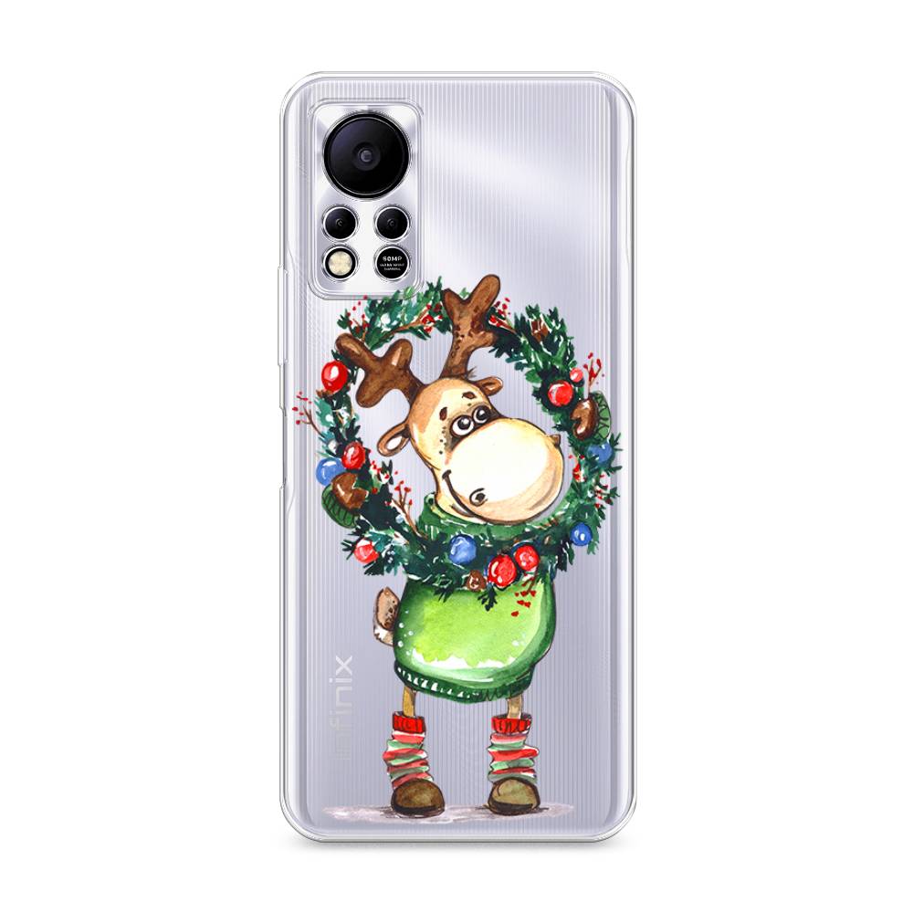 

Чехол на Infinix HOT 11S NFC "Олень с новогодним венком", 3100950-4