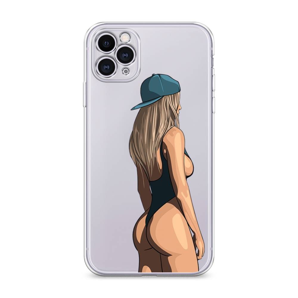 

Чехол на Apple iPhone 11 Pro "Девушка в черном купальнике", Зеленый;бежевый;черный, 12350-6