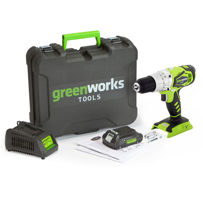 фото Акк. ударная дрель-шуруповерт greenworks g24cdk2