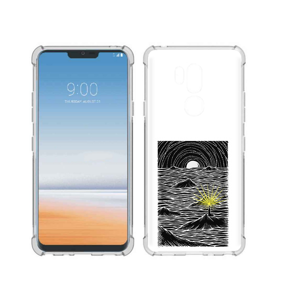 Чехол MyPads Tocco для LG G7 ThinQ маяк в черно белом море