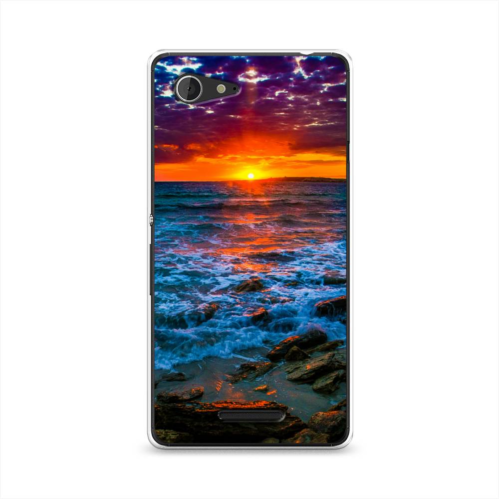 

Чехол на Sony Xperia E3 "Закат 1", Оранжевый;синий, 52750-2