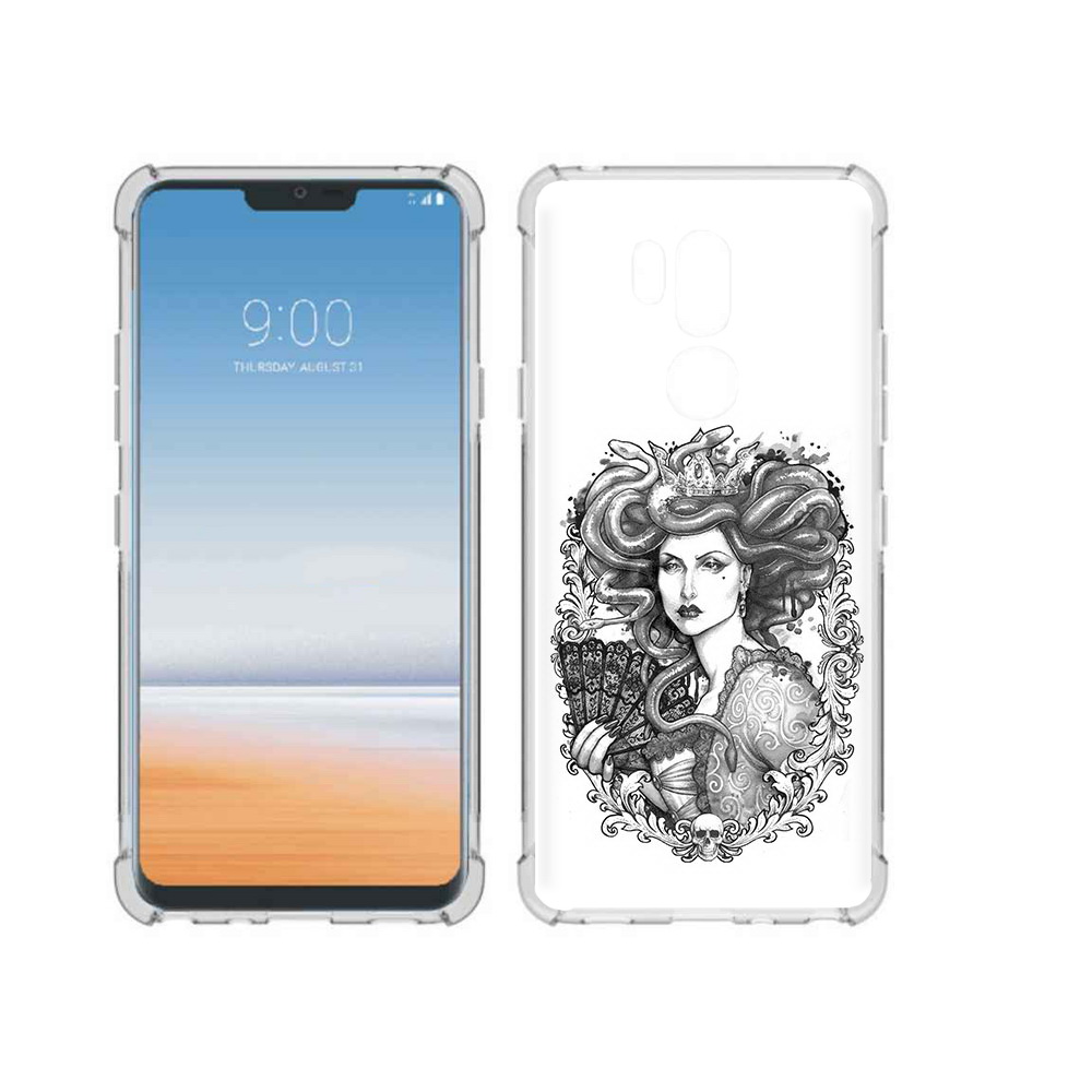 

Чехол MyPads Tocco для LG G7 ThinQ медуза черно белый, Прозрачный, Tocco
