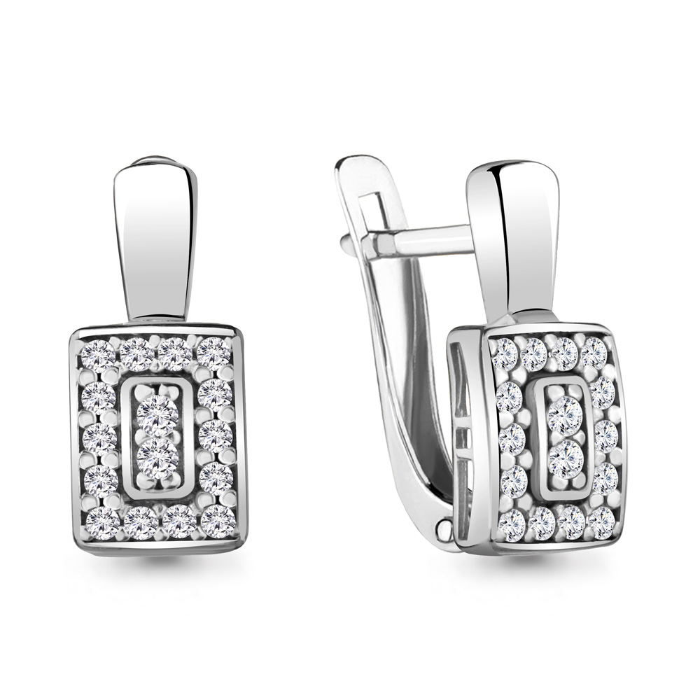 

Серьги из серебра с фианитом Aquamarine 48391А_925_р, 48391А_925_р
