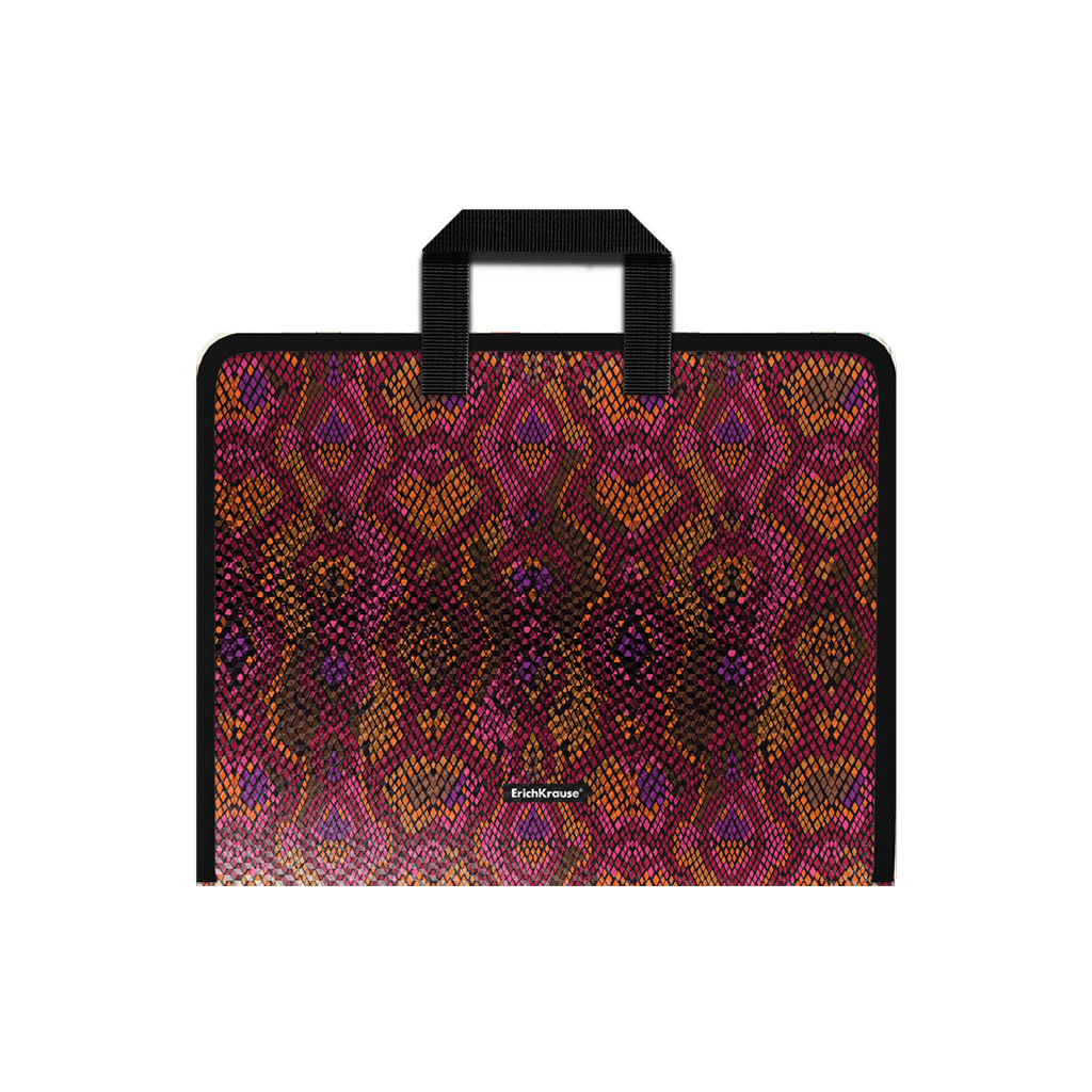 

Папка ErichKrause Crimson Python пластиковая с ручками на молнии А4+ 4 шт., Разноцветный, Crimson Python, А4+