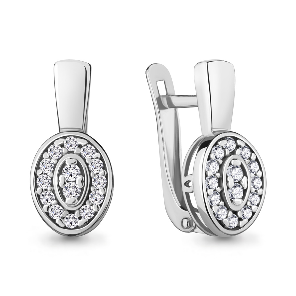 

Серьги из серебра с фианитом Aquamarine 48392А_925_р, 48392А_925_р
