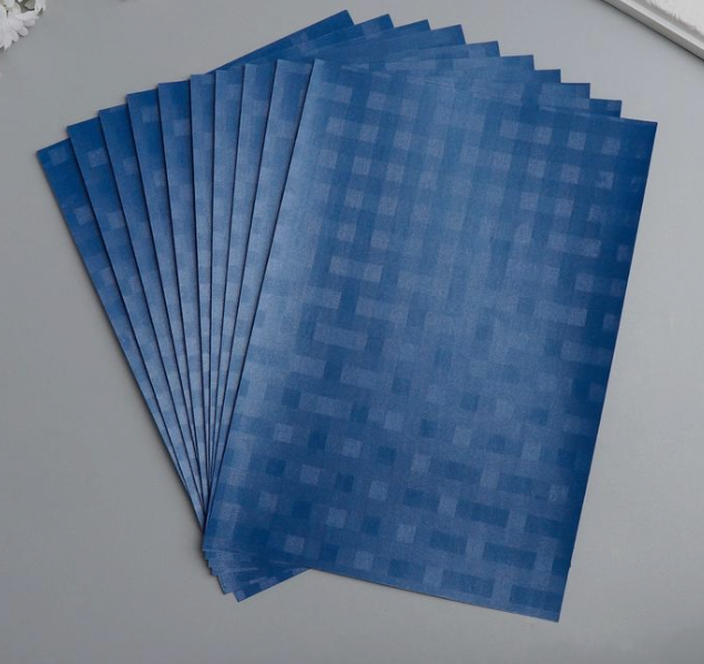 Бумага для творчества фактурная Sima-land Переплёт синий 2760037а, А4, 9 листов