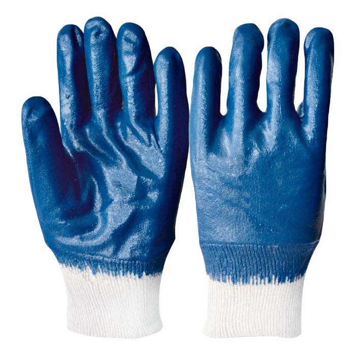 Перчатки Лента с полным нитриловым обливом перчатки 12423 рабочие c полным двойным нитриловым обливом кислотно щелочностойкие