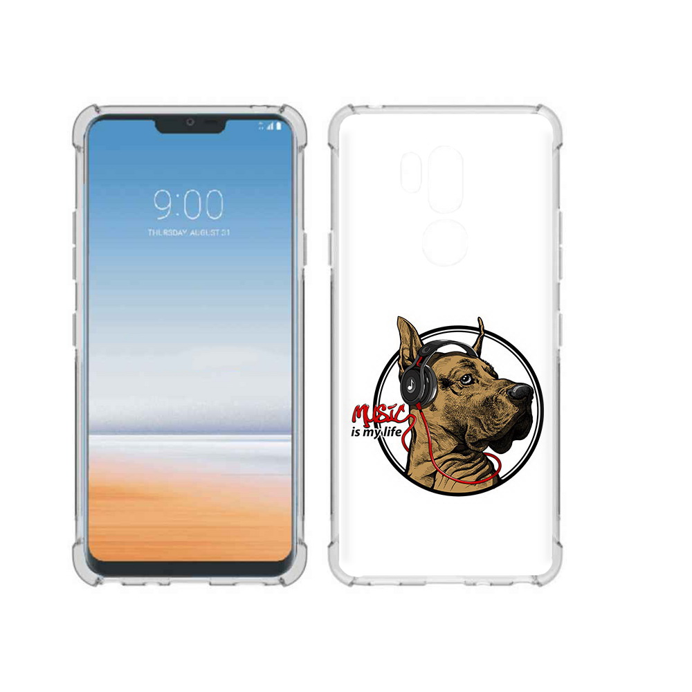 

Чехол MyPads Tocco для LG G7 ThinQ музыкальная собака, Прозрачный, Tocco