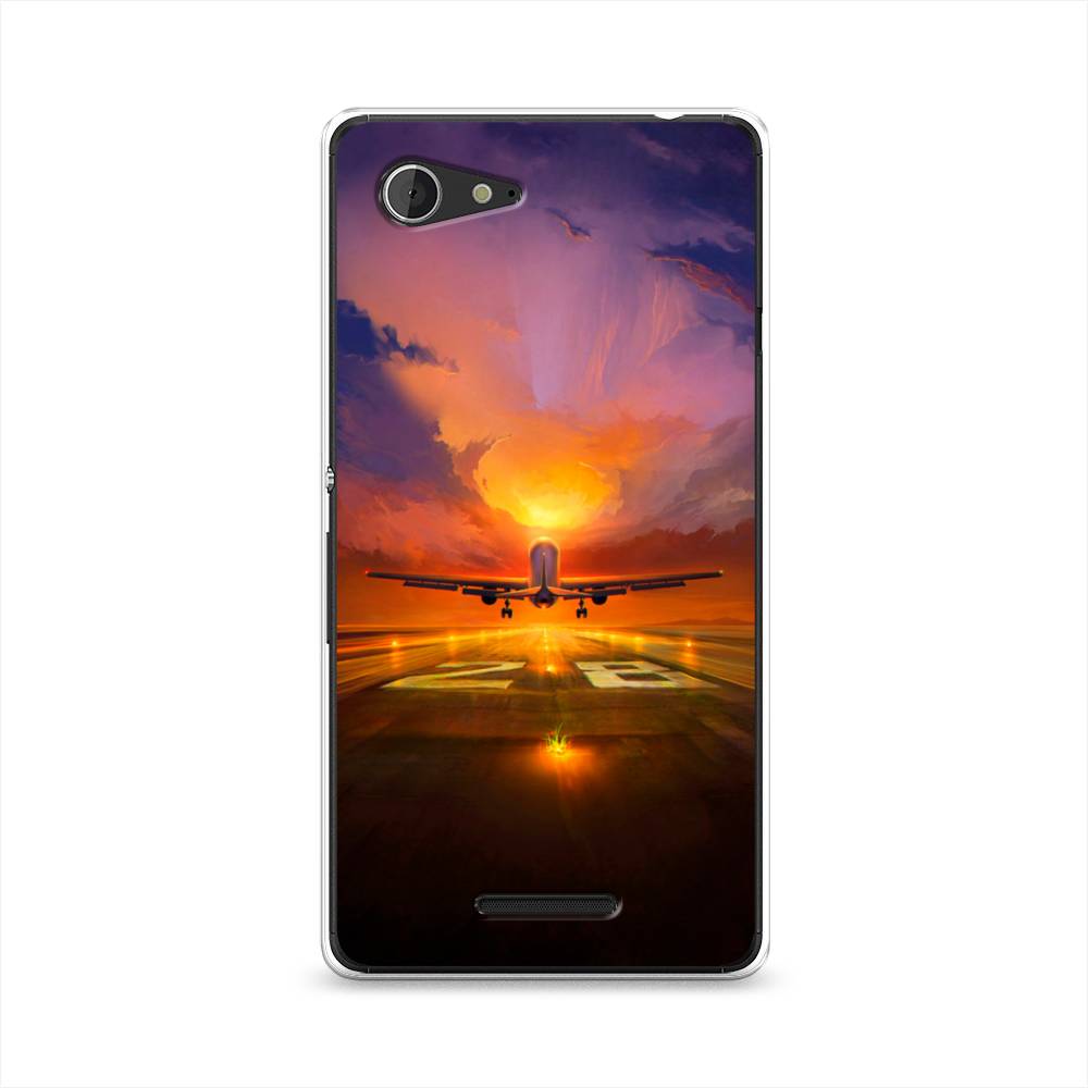 

Чехол на Sony Xperia E3 "Самолет на посадке", Оранжевый;синий, 52750-6