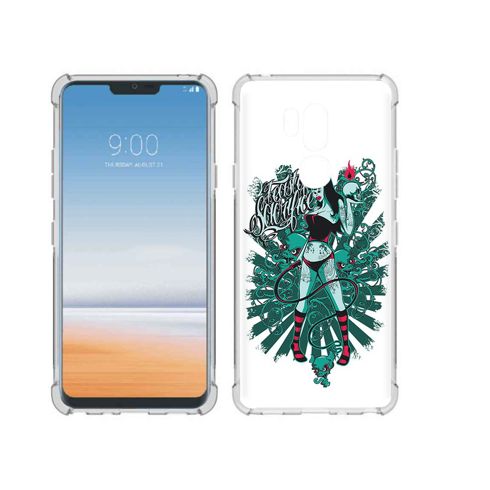 

Чехол MyPads Tocco для LG G7 ThinQ нарисованная девушка в татуировках, Прозрачный, Tocco
