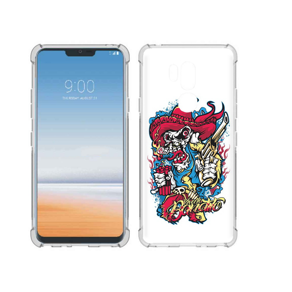 

Чехол MyPads Tocco для LG G7 ThinQ нарисованный скелет с писталетом, Прозрачный, Tocco