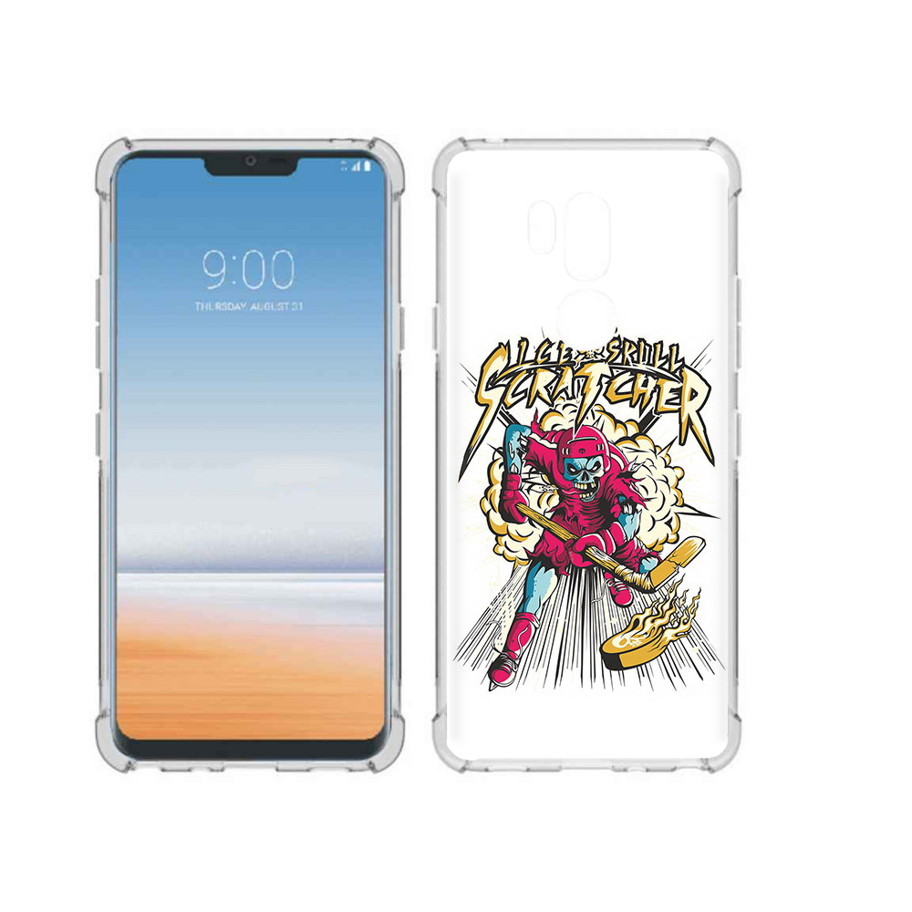 

Чехол MyPads Tocco для LG G7 ThinQ нарисованный скелет хоккеист, Прозрачный, Tocco