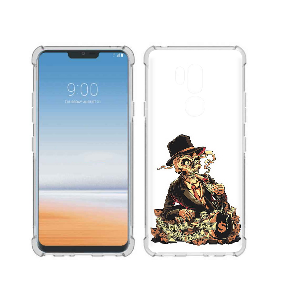 

Чехол MyPads Tocco для LG G7 ThinQ нарисованный череп с сигаретой, Прозрачный, Tocco