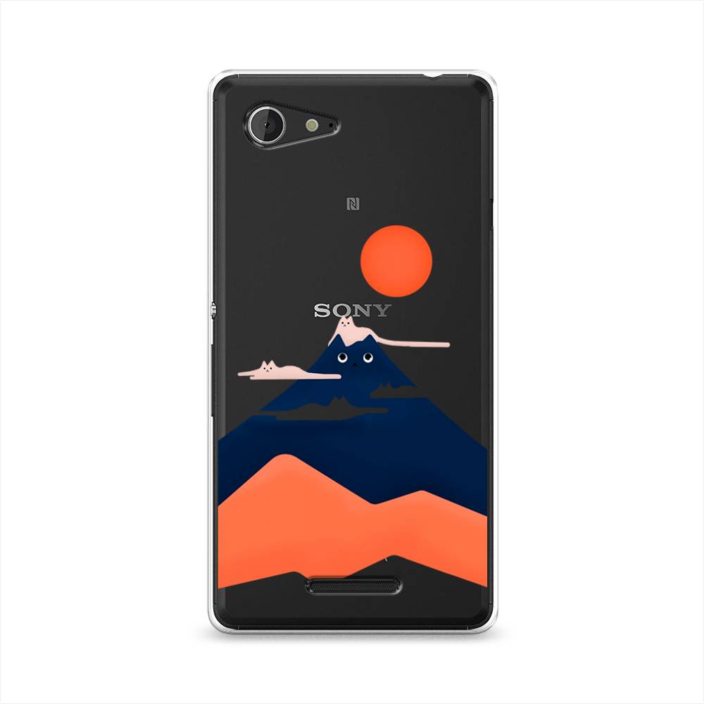

Чехол на Sony Xperia E3 "Кот-гора", Черный;оранжевый, 52750-4