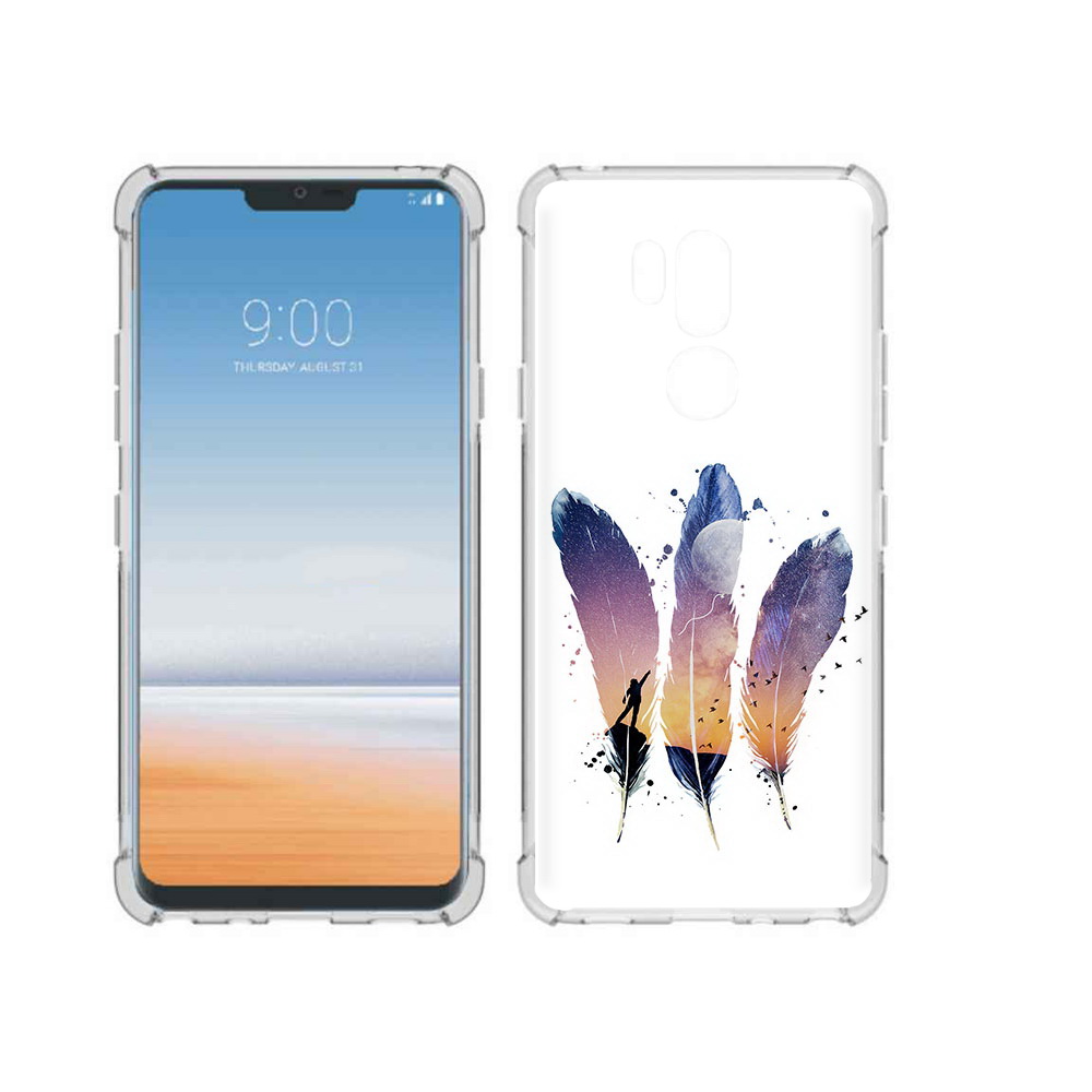 

Чехол MyPads Tocco для LG G7 ThinQ небесные перья, Прозрачный, Tocco