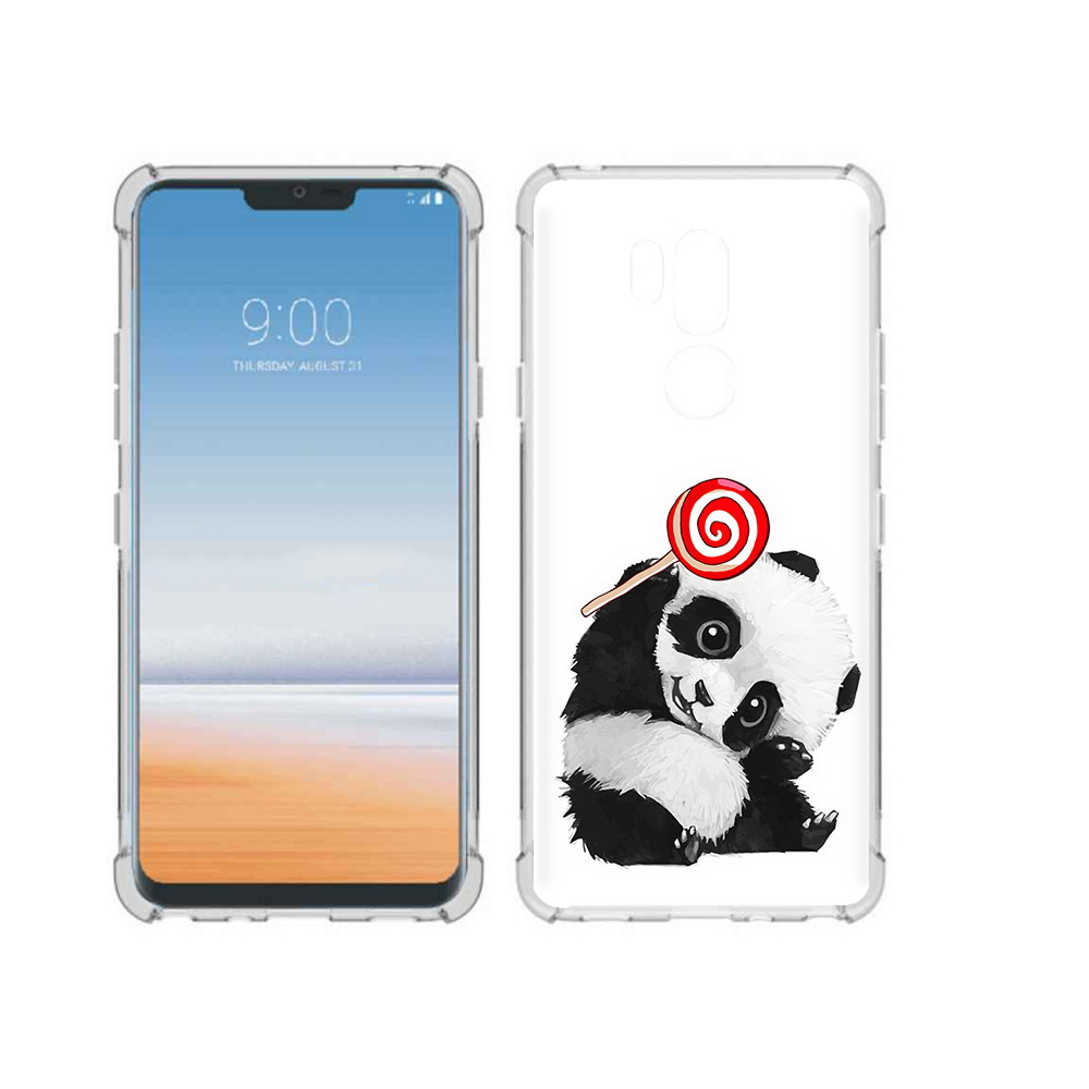 

Чехол MyPads Tocco для LG G7 ThinQ панда с леденцом, Прозрачный, Tocco