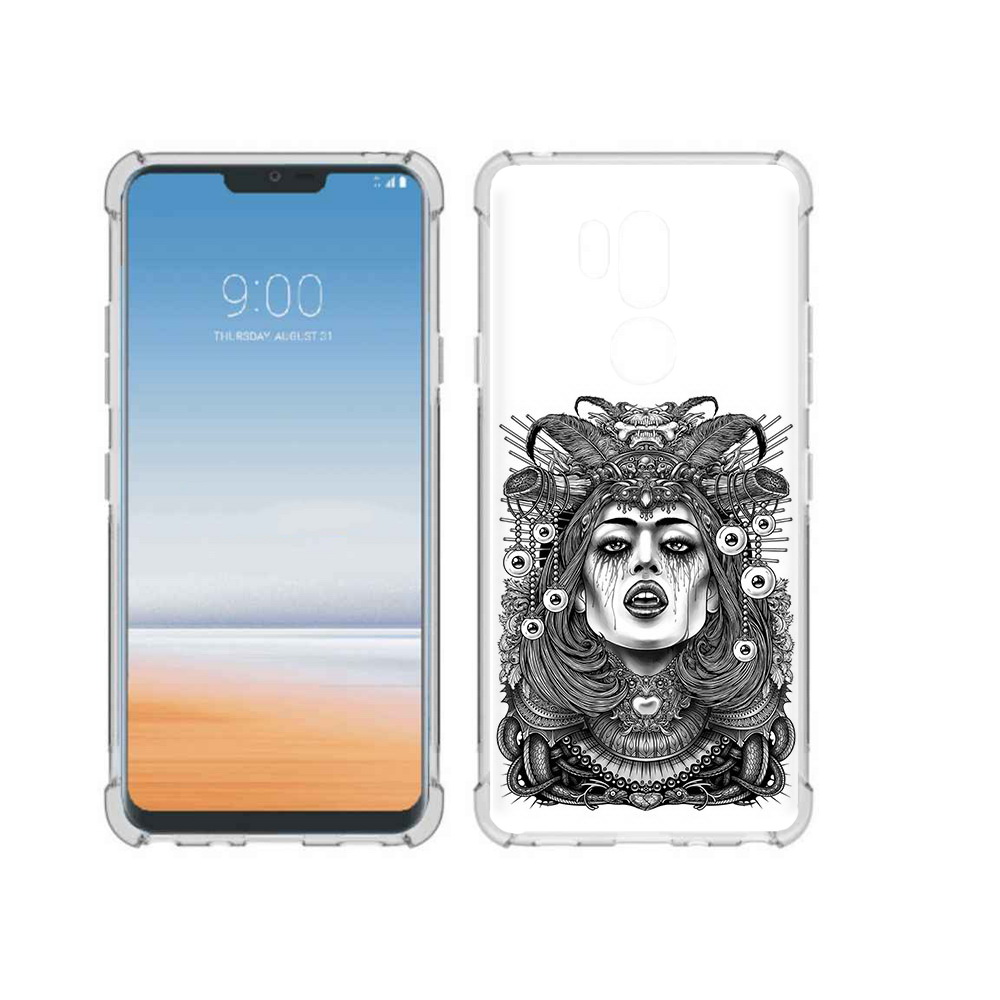 

Чехол MyPads Tocco для LG G7 ThinQ портрет девушки черно белый, Прозрачный, Tocco