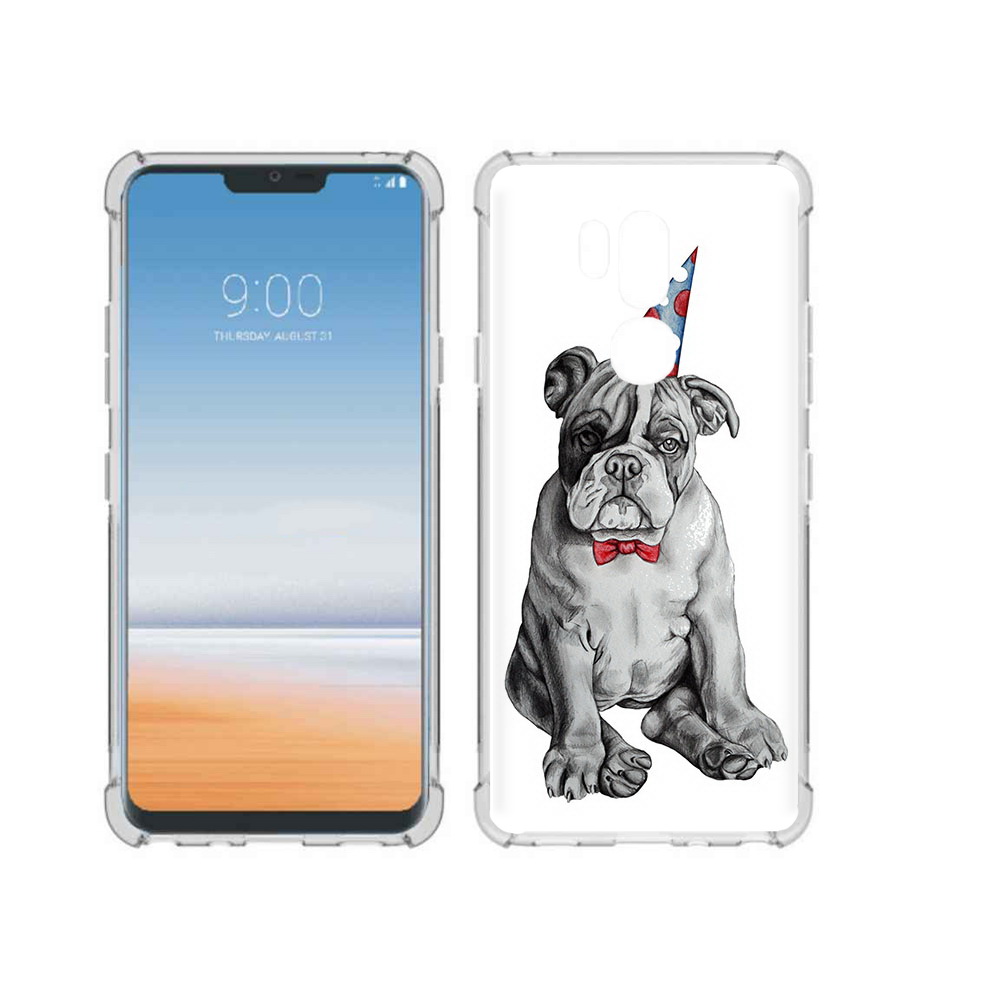 

Чехол MyPads Tocco для LG G7 ThinQ праздничный щенок, Прозрачный, Tocco