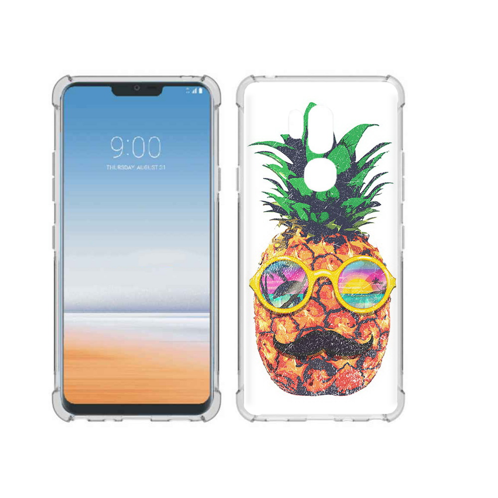 

Чехол MyPads Tocco для LG G7 ThinQ прикольный ананас с лицом, Прозрачный, Tocco