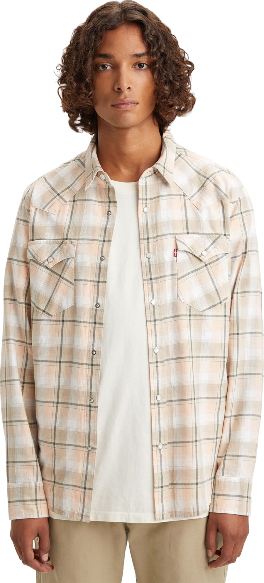 

Рубашка мужская Levi's 85745-0084 бежевая M, Бежевый, 85745-0084