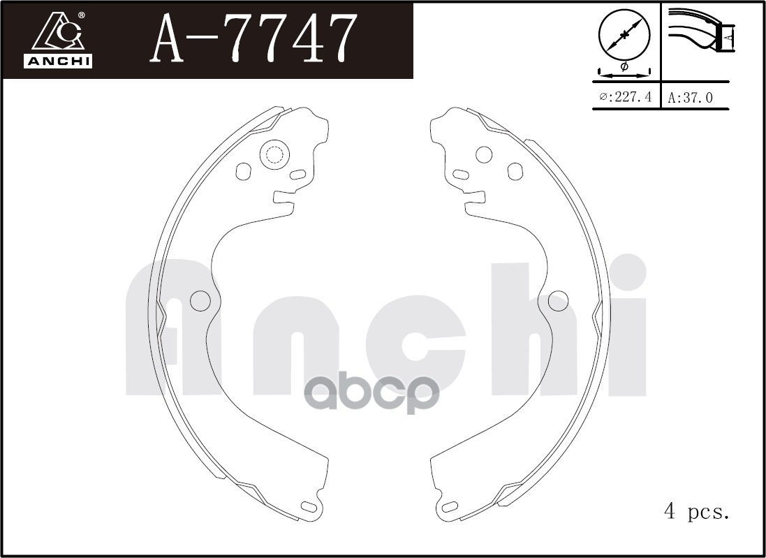 

Тормозные Колодки Барабанные Anchi A7747 For Subaru 89- ANCHI арт. A7747