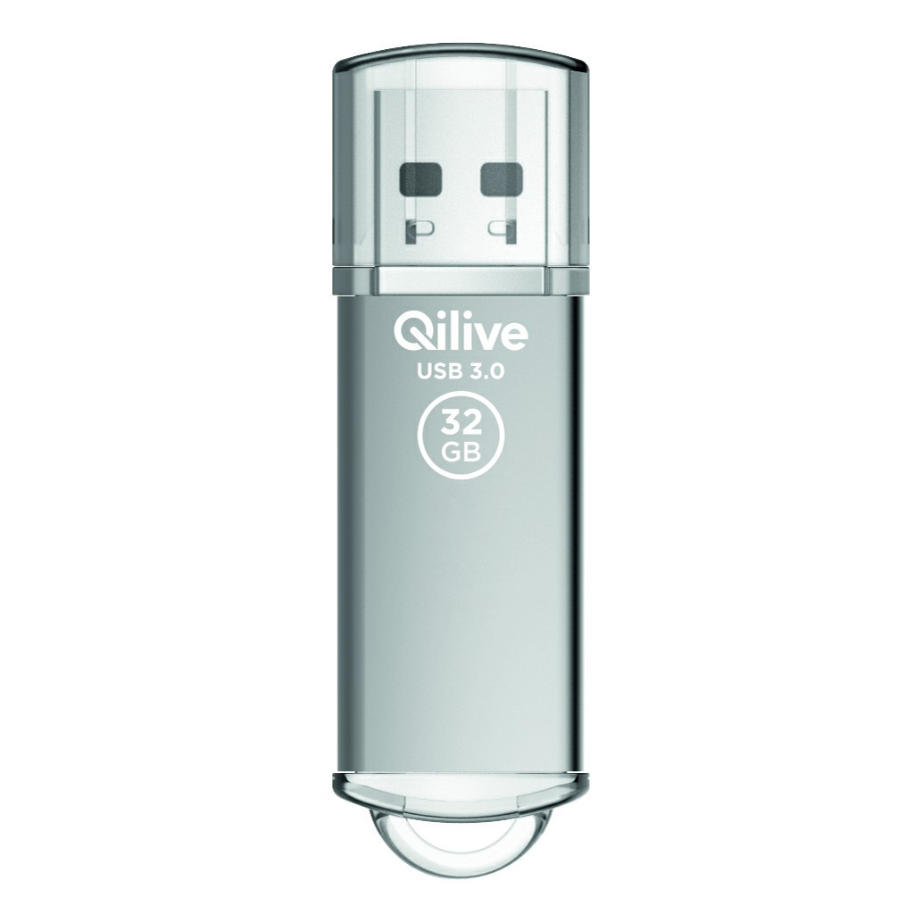 USB-флешка Qilive 3.2 gen 1 32 Гб с колпачком алюминий серебряная