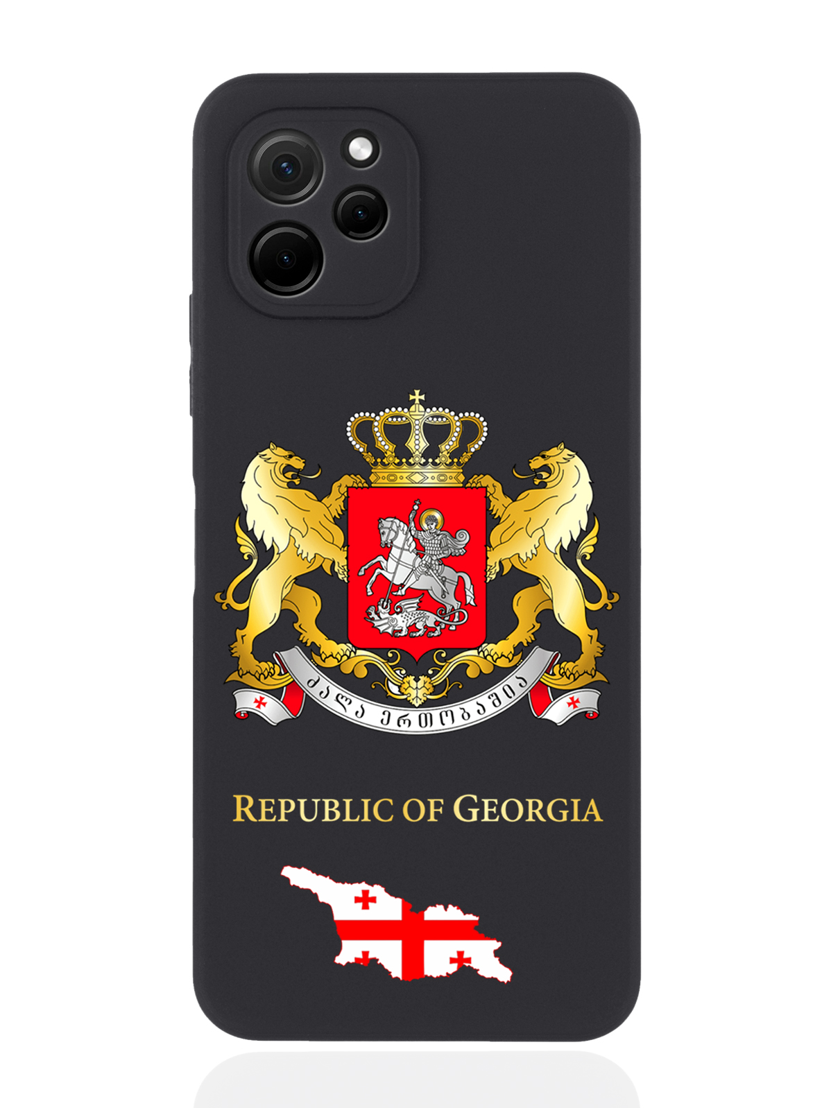 

Чехол SignumCase для Huawei Nova Y61 Герб Грузии черный, Разноцветный