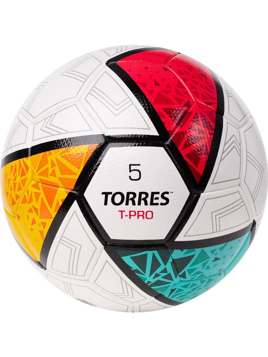 

Мяч футбольный TORRES T-Pro р.5 бело-мульт, Белый;разноцветный, T-Pro