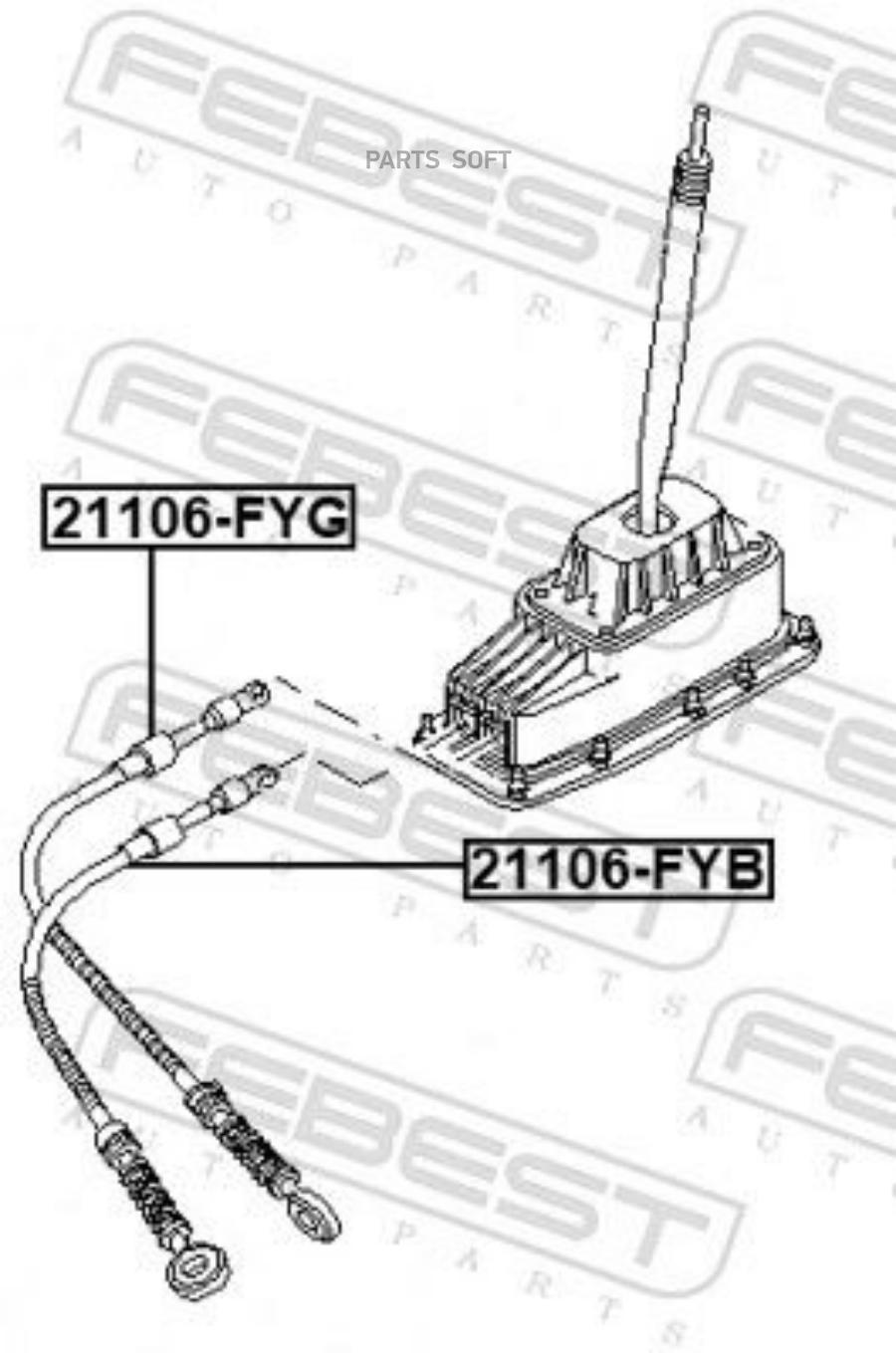 

FEBEST 21106-FYB Трос коробки передач () 1шт