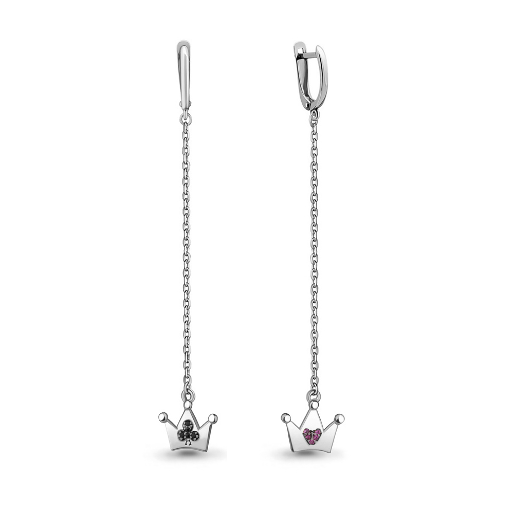 

Серьги подвески из серебра с кристаллом ювелирным/корундом Aquamarine 48397ВЧ_925_р, 48397ВЧ_925_р