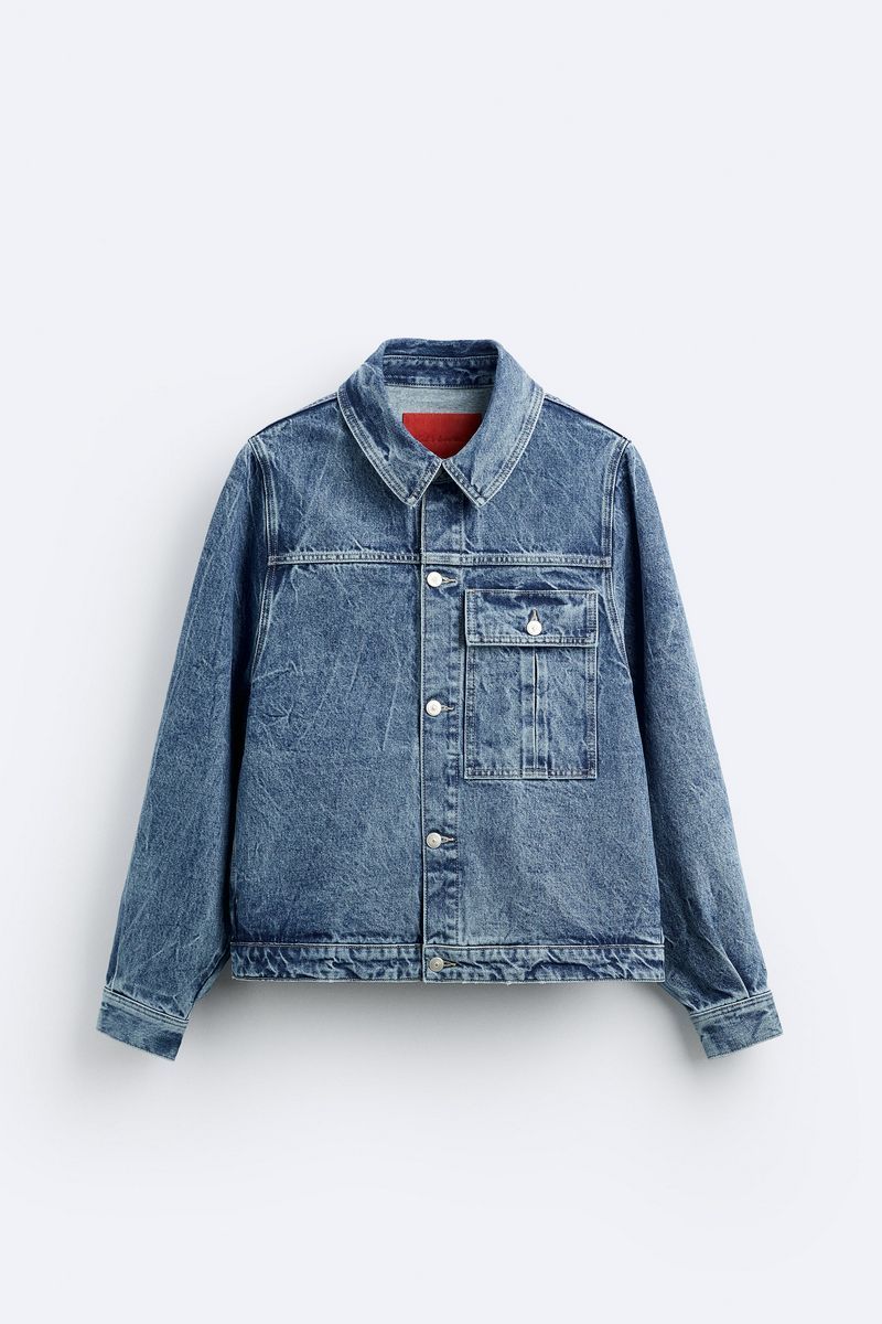 

Джинсовая куртка мужская ZARA 00840482 голубая XL, Голубой, 00840482