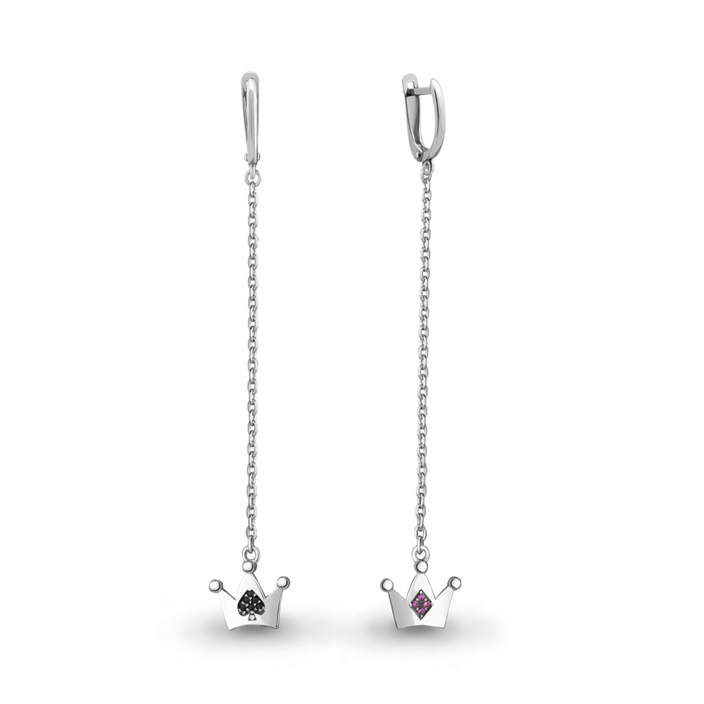 

Серьги подвески из серебра с кристаллом ювелирным/корундом Aquamarine 48398ВЧ_925_р, 48398ВЧ_925_р