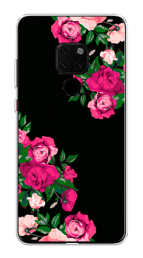 

Чехол на Huawei Mate 20 "Розы фуксия", Черный;розовый;зеленый, 66850-1