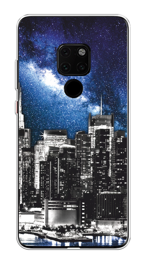 

Чехол на Huawei Mate 20 "Космический Нью-Йорк", Синий;серый, 66850-1