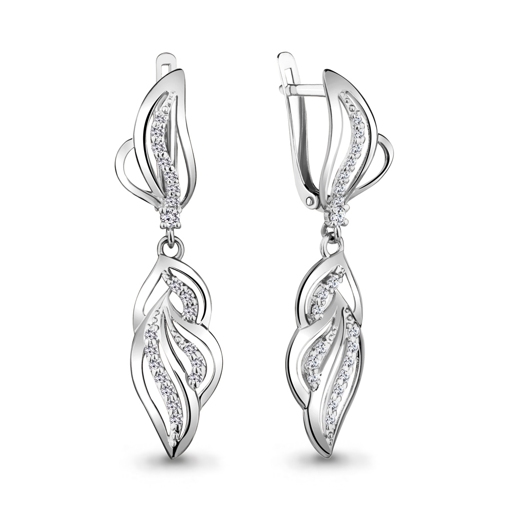 

Серьги подвески из серебра с фианитом Aquamarine 48404А_925_р, 48404А_925_р