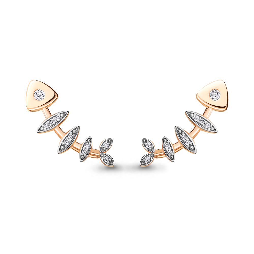 

Серьги клаймберы из серебра с фианитом Aquamarine 48405А_925_з, 48405А_925_з